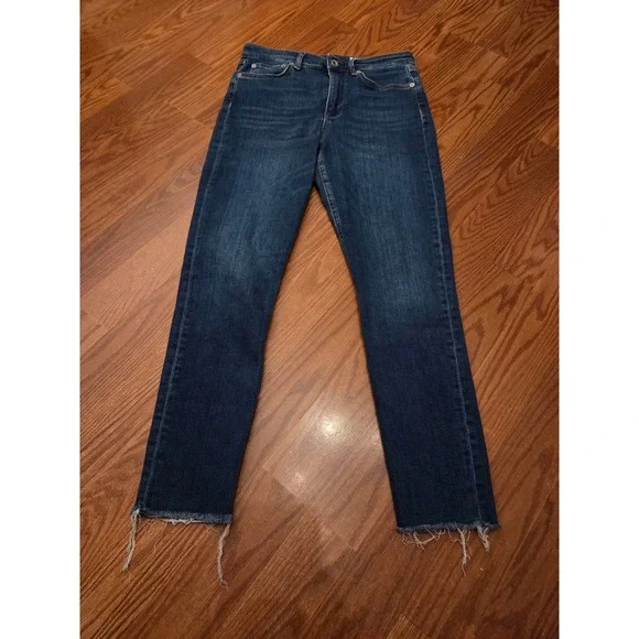 Rag Bone Womens Jasper Skinny‎ Jeans Dark Wash Raw Hem Size 27 - Picture 2 of 8